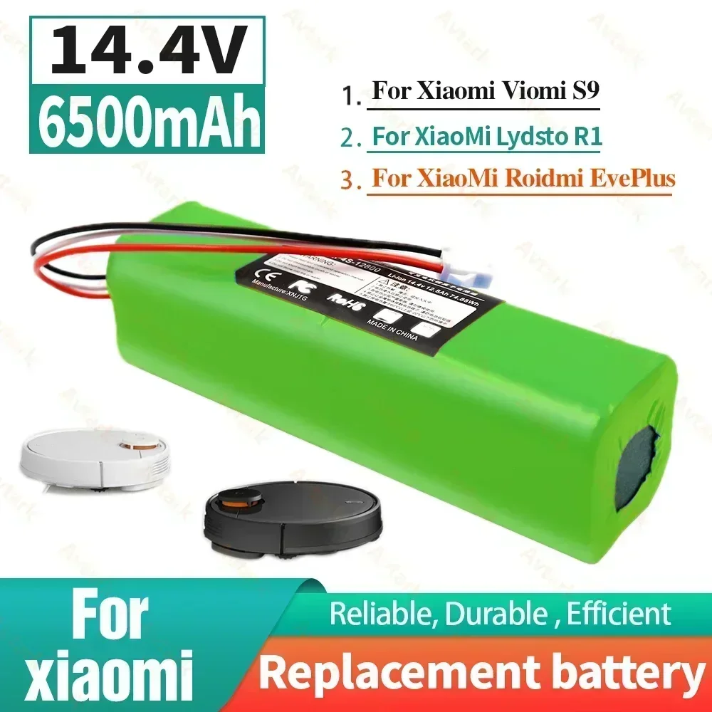 Replacement For XiaoMi Lydsto R1 Roidmi Eve Plus Viomi S9 Robot Vacuum Cleaner Battery Pack Capacity 12800mAh Accessories Parts