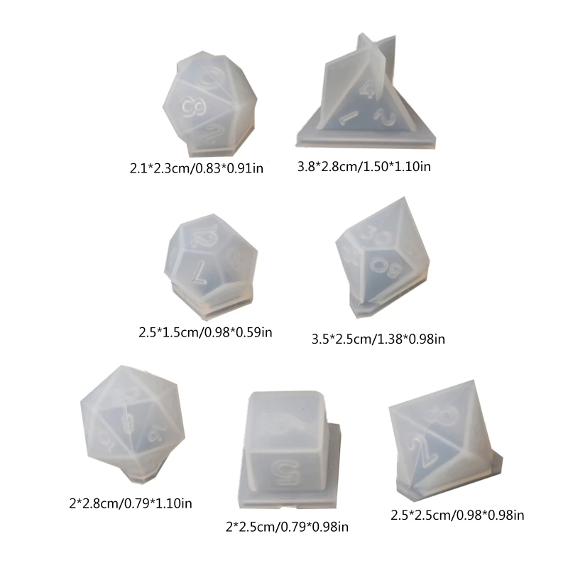 Resin Casting Polyhedron Game Moulds Number Moulds for Diy Board Games