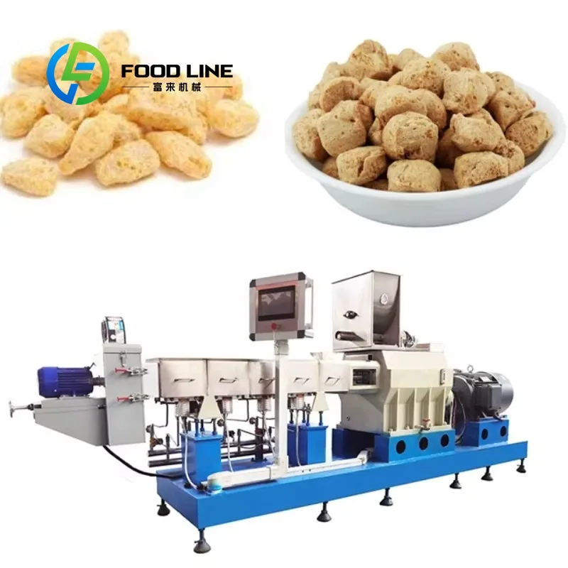 Línea de Producción Comercial de Proteína de Soya Texturizada, Extrusora de Proteína de Soya Aislada Totalmente Automática y Personalizada