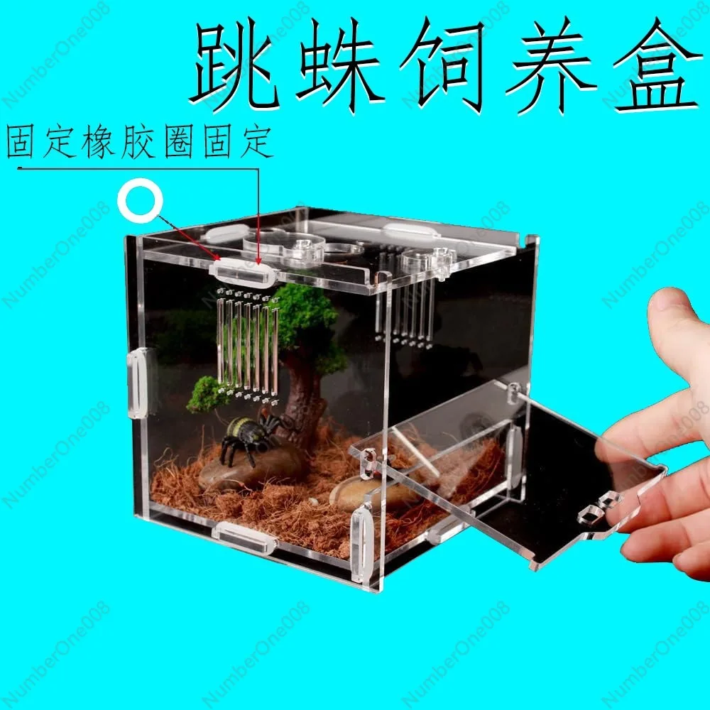 Acrylic Jumping Spider Feeding Box, Small Reptile Plexiglass Container Suitable for Small Reptiles