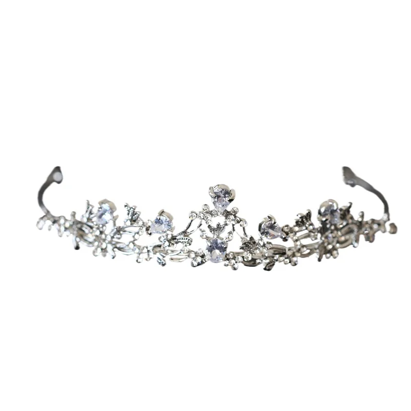 european-and-american-fresh-silver-flower-branch-zircon-crown-headband-crown-bridal-wedding-dress-accessories-wedding-headgear