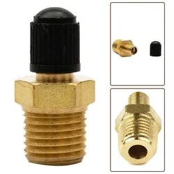 Motorcycle Hexagonal Shock Absorber Valve Stem Pneumatic Gas 1/4 Inch NPT Solid Brass Air Compressor Tank Fill Valve - Nickel
