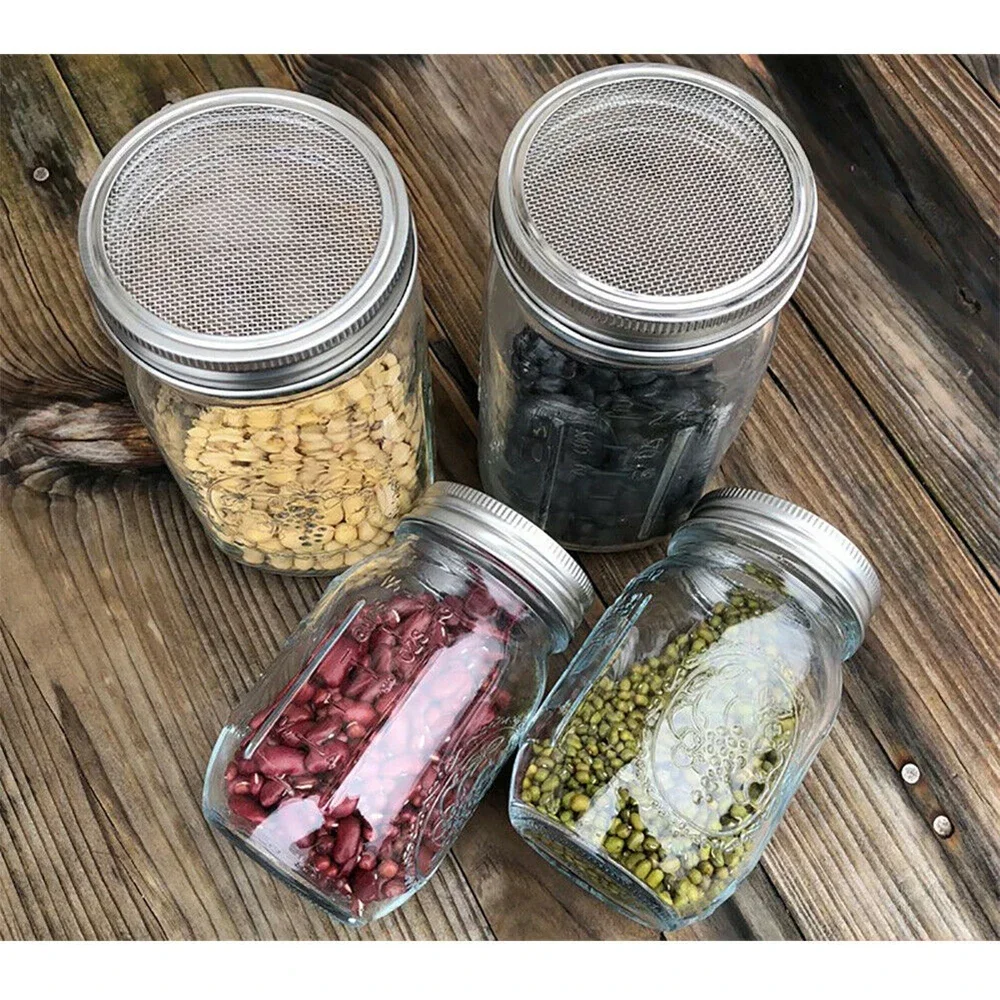 3pcs for Cover Germination Net Covers Silver 70mm High Quality Filter Jar Lid