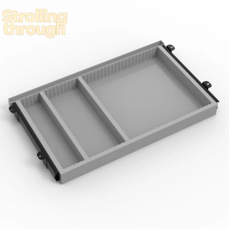 

Adjustable Under-Desk Pull-Out Drawer Storage Box Plastic Concealed Organizer for Office Desk Stationery