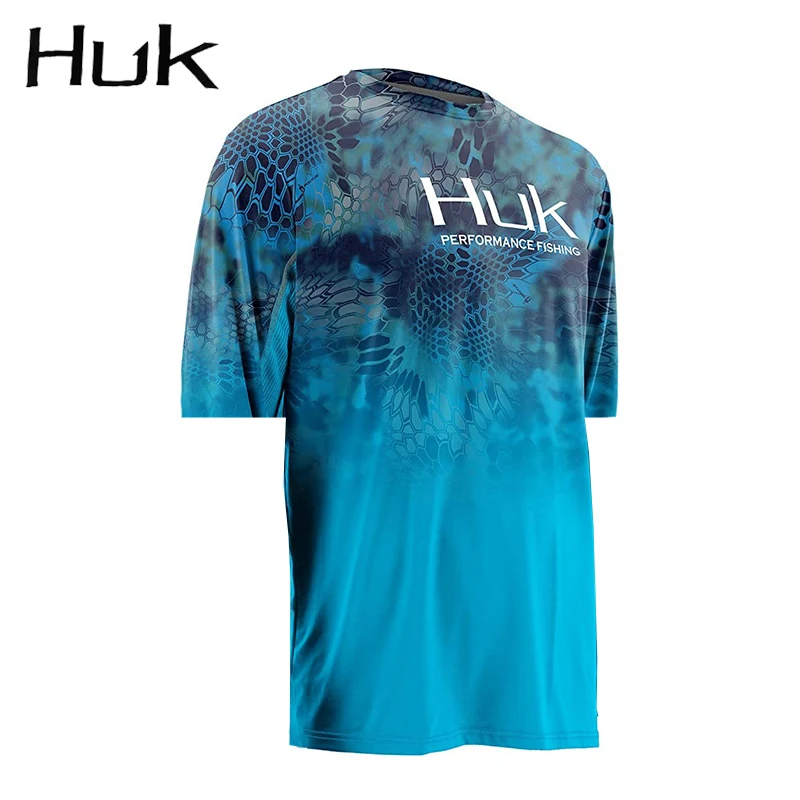 2023 HUK Fishing Shirts Men Summer Outdoor Short Sleeve Fishing Jerseys Fish Apparel Protection Breathable Angling Clothing