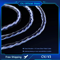 CVJ V3 IEM Cable Upgrated 16 Core 3.5mm Plug Strand Silver Wire 0.75mm 0.78mm MMCX Cords For Headphones Replacement