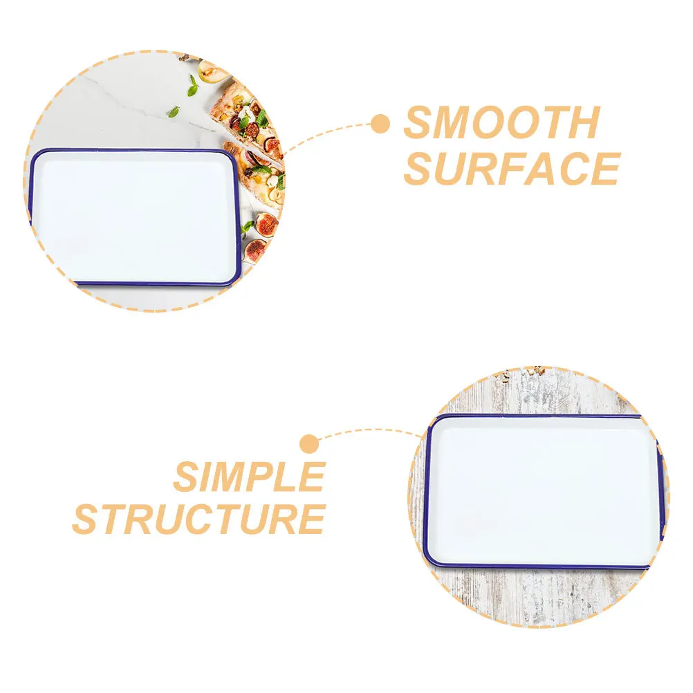 

1pc Enamel Baking Tray 30X20Cm Rectangular Non-Stick Heat-Resistant Oven Pan For Pancake Kitchen Restaurant Baking