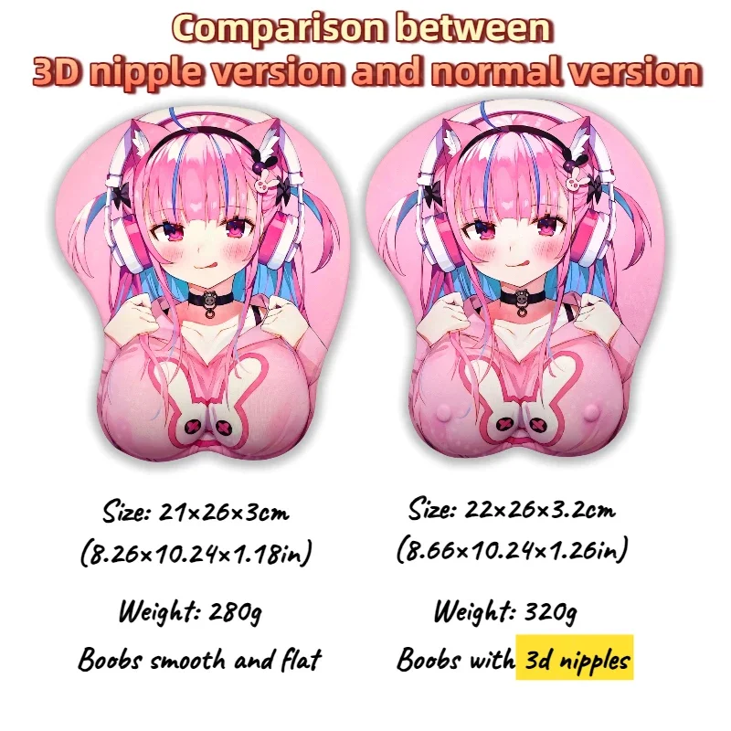 نفطة معبأة إعادة: 0 Rem الصدر معصمه ماوس الوسادة أنيمي مكتب حصيرة ألعاب معصمه خاص مع الحلمات ثلاثية الأبعاد #4