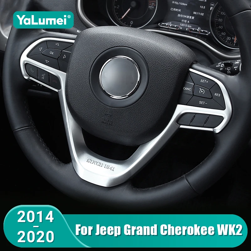 

For Jeep Grand Cherokee WK2 2015 2016 2017 2018 2019 2020 Car Steering Wheel Button Trim Cover Accessories