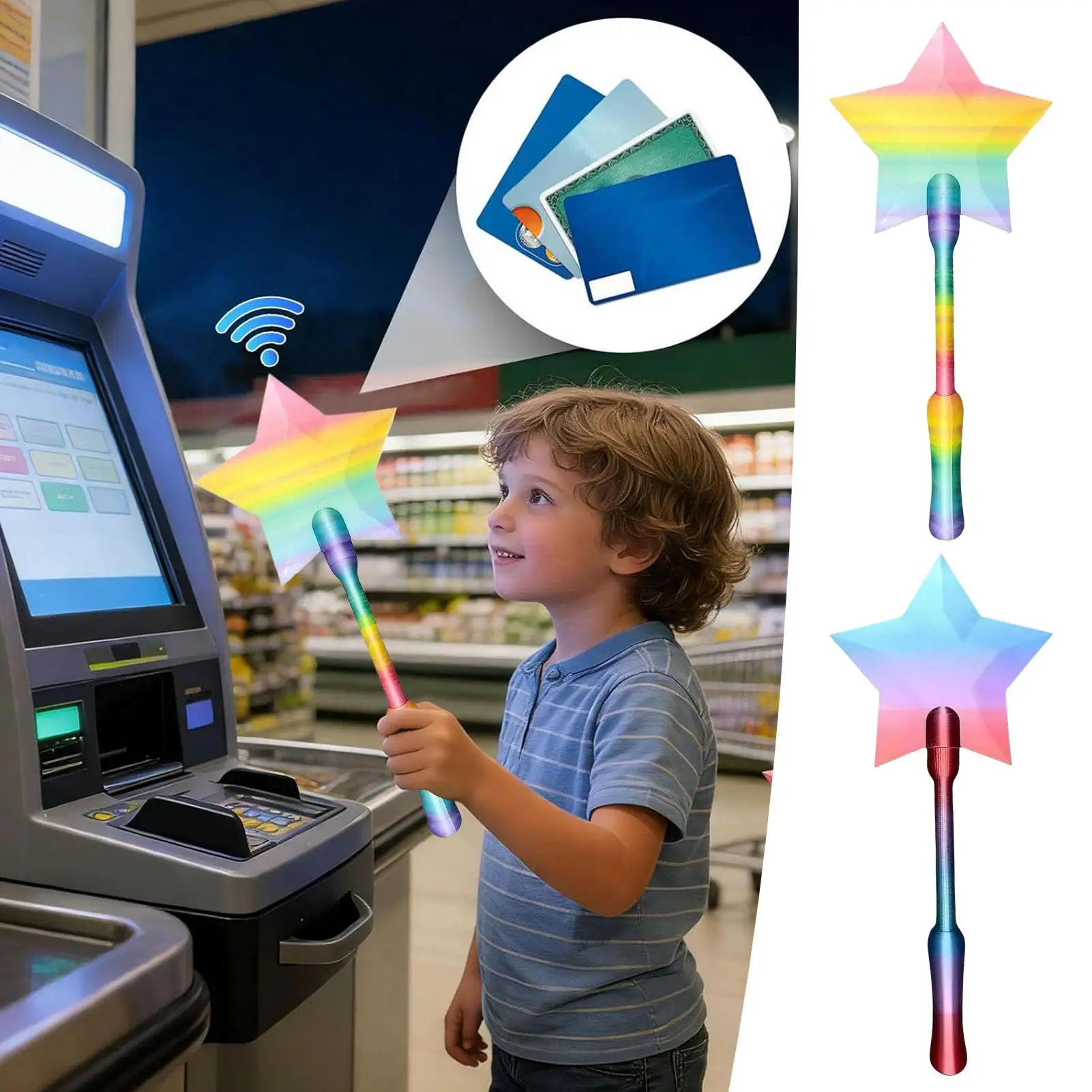 3D Print Starlight M agic Wand Tap To Pay Contactless Card Holder Creative Ornament Fun Home Decor Novelty Gift For Kids Adults