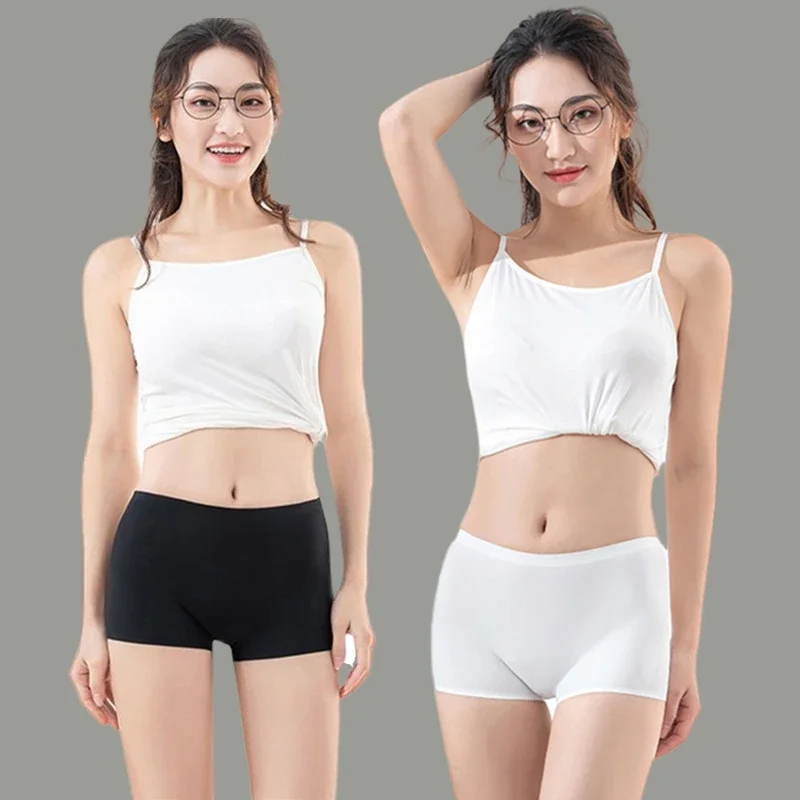 Panties for Women Ice Silk Shorts Boxer Underpants Seamless Female Underwear Cozy Underwear Women Safety Pants Woman Panties