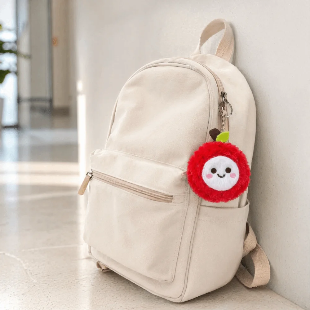 Cute Changan litchi Keychain Fluffy Cartoon litchi Soft Kid Gift Bag Pendant Charms Couple