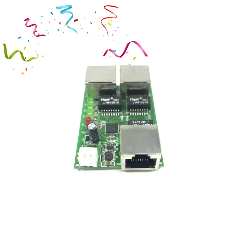 Low-cost network wiring box data conversion distance extension Mini Ethernet 3 port 10/100Mbps switch module splitter network