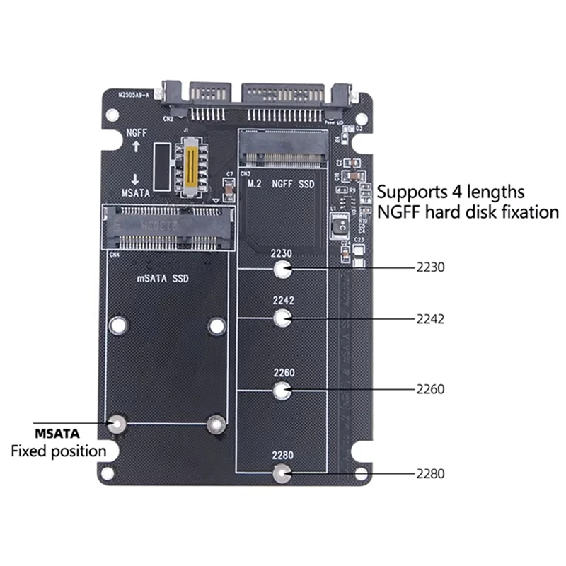 MSATA To USB Adapter MSATA Enclosure M.2 NGFF MSATA SSD To SATA 3.0 Adapter Riser Board M.2 Box Cable