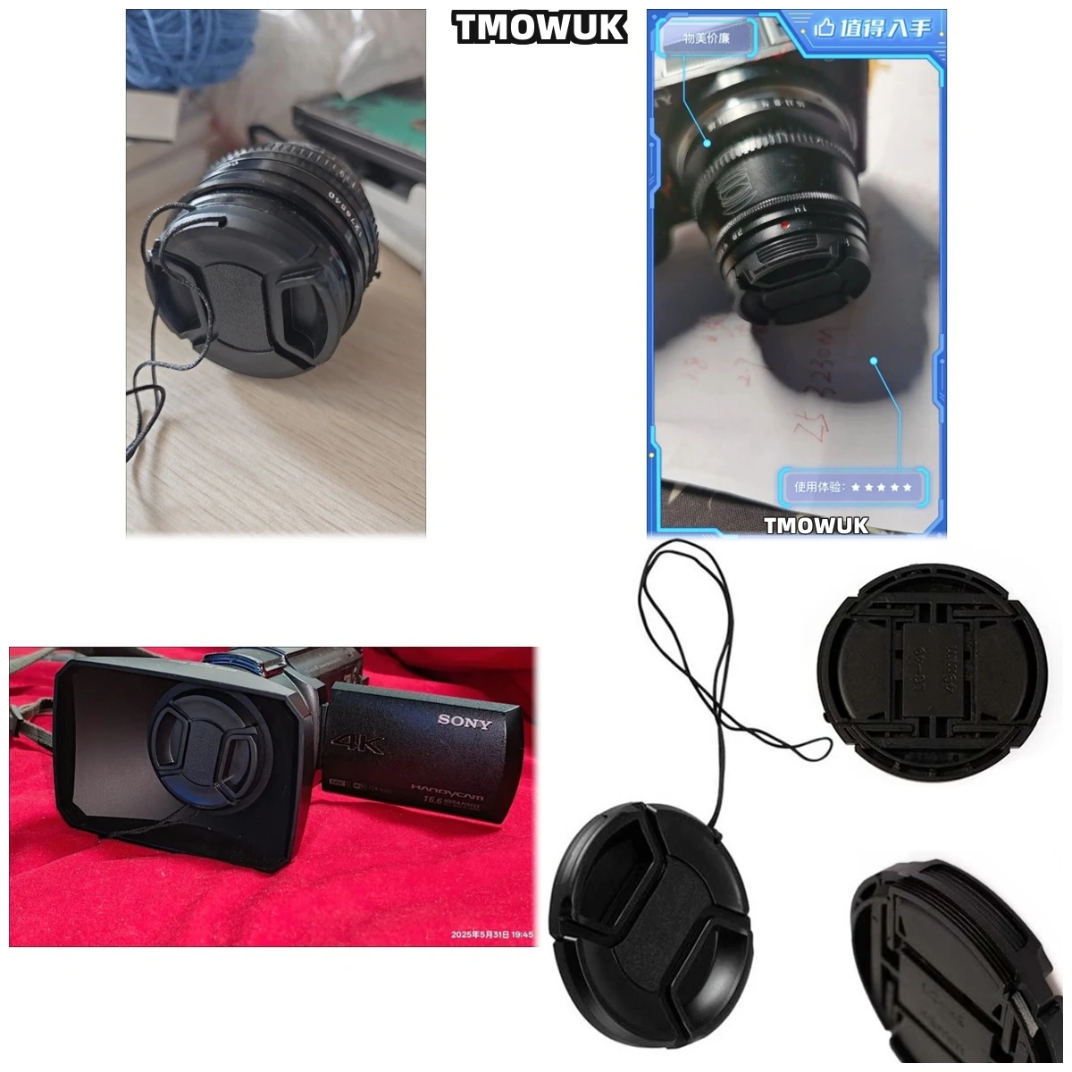 

For Nikon D90 D100 D200 D300 D300S D700 D750 D780 D800 D800E Camera Lens Cap Protective Cover Center Pinch Snap-on 49mm 52 55 58