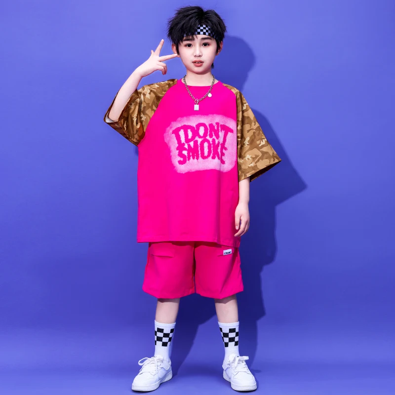 Ballroom Hip Hop Clothing Kids Street Dance Solid Skirts Girls Streetwear Rose Tshirt Tops Children Jazz Costumes Clothes Sets