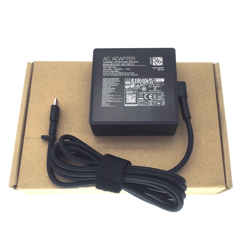 Caricabatterie USB-C Da 100W Per Asus ROG Ally X, Z1, ROG Flow E Zenbook/Vivobook – Alimentazione 20V/5A, Compatibile Con 65W E 90W
