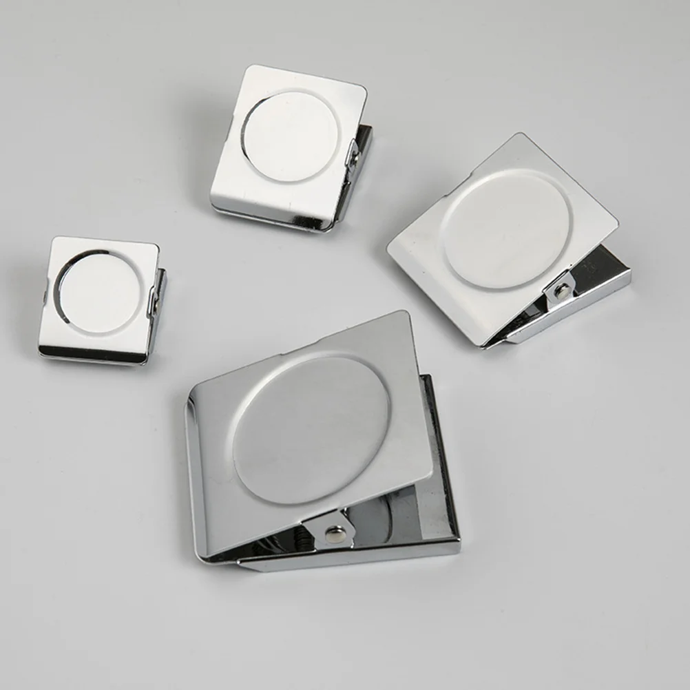 

10pcs 31Mm Magnetic Metal Clips Strong Stainless Steel Square File Clips For Refrigerators Whiteboards Office Home Use