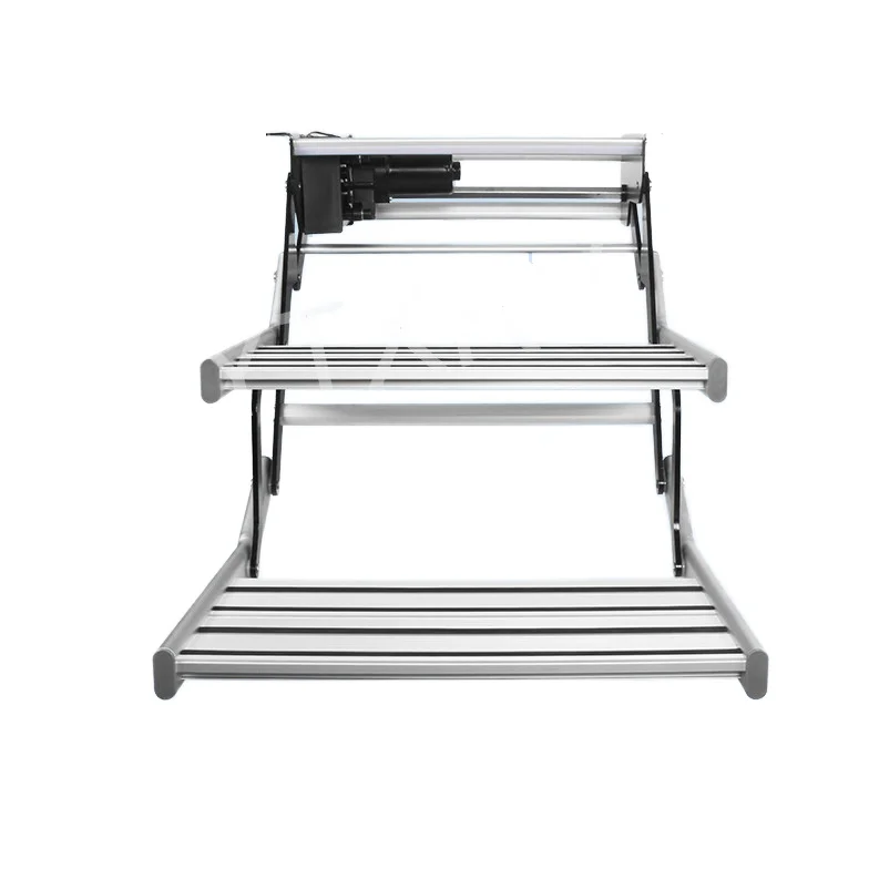 

High Strength Outdoor Caravan RV Step 21.6in Folding Manual Camper Single Drop Down Stool 440Lbs Capacity