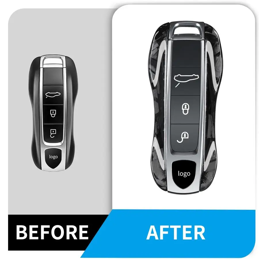 Penutup Kunci Serat Kompatibel dengan Porsche Cayenne 918 Panamera 2018-2024