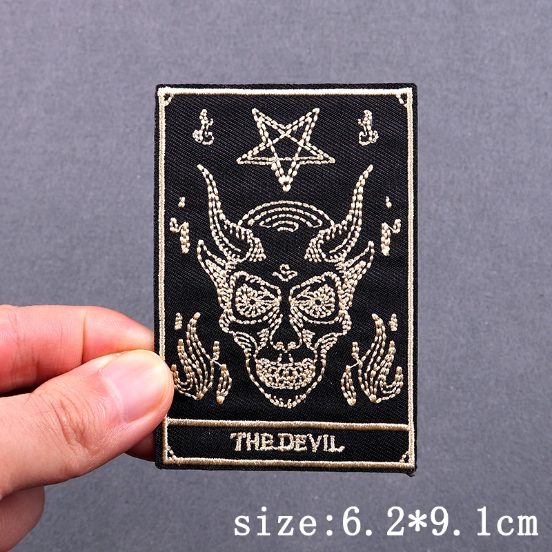 Tarot Cards The Devil Demon Patch Iron On Patches For Clothing Thermoadhesive Patches On Clothes Plague Doctor Patch For Clothes