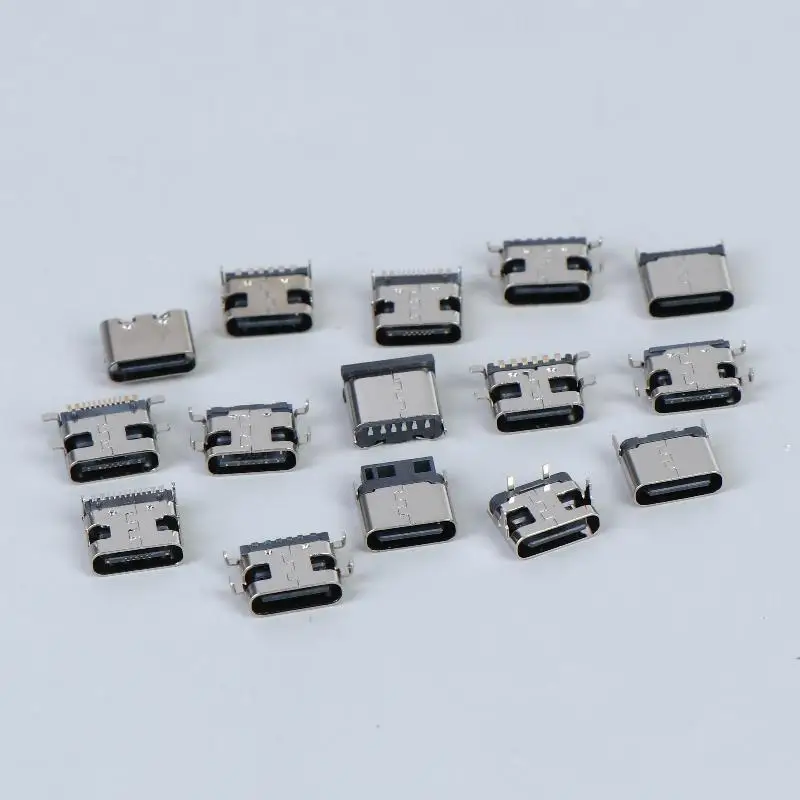 New 50/100/150Pcs 2/6/16Pin SMD SMT PCB USB-C Socket Type-C USB Connector Charging Port For Phone And Digital Product Repair Kit