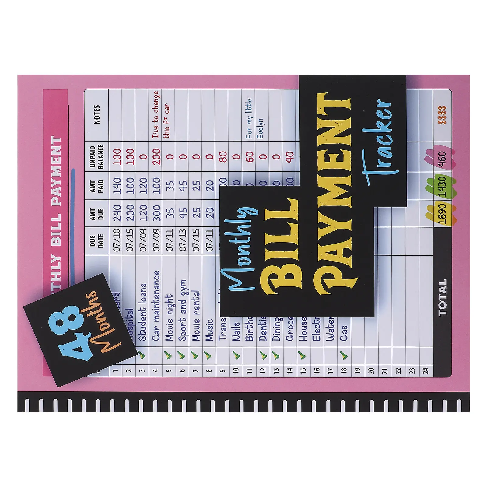Bill Record Book for Accounting 1 Piece Professional Grade Ledger Journal for Daily Expense Income Tracking Finance Organizer - view 4
