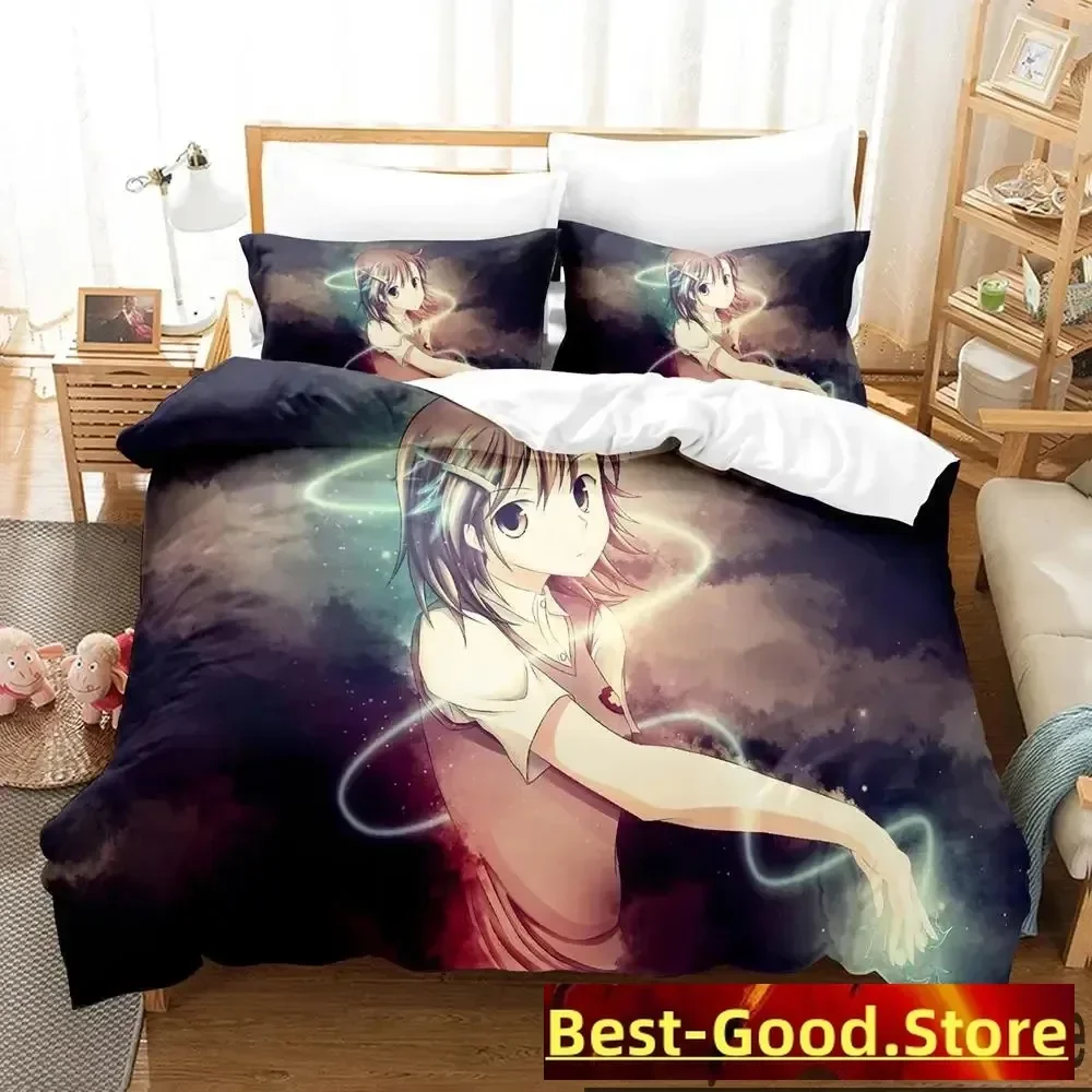 Misaka Mikoto A Certain Magical Index Railgun Bedding Set Boys Girls Twin Queen King Size Duvet Cover Pillowcase Bed boys Adult