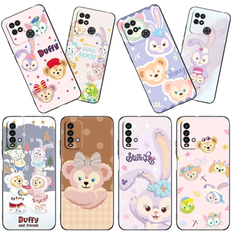 Disney Cartoon Duffy friends Black Phone Case For Xiaomi Redmi 12C A1 Plus 10A 10C 9A 9C 9T 8A 7A S2 K60E K50 Ultra K40S K20 Pro