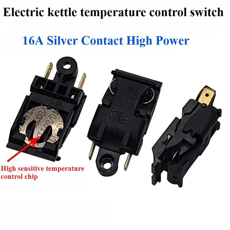 16A High-power Electric Kettle Thermostat Switch Is Suitable for Semi-spherical Triangle Steam Switch Fittings To Cut Off Power.