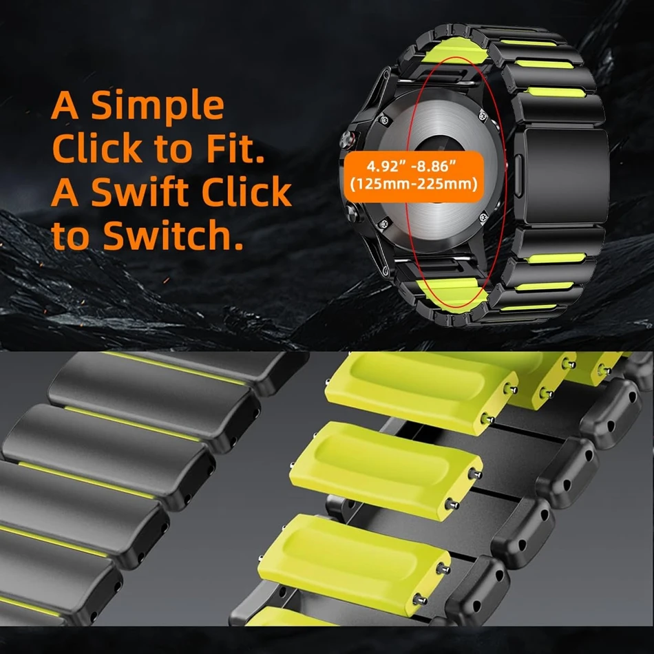 Pasek tytanowy 26mm 22mm do Garmin Fenix 8 51mm 47mm 7 X Pro 6 5X 5Plus 3 HR, opaska magnetyczna do Forerunner 965 745 935 — zdjęcie produktu 5