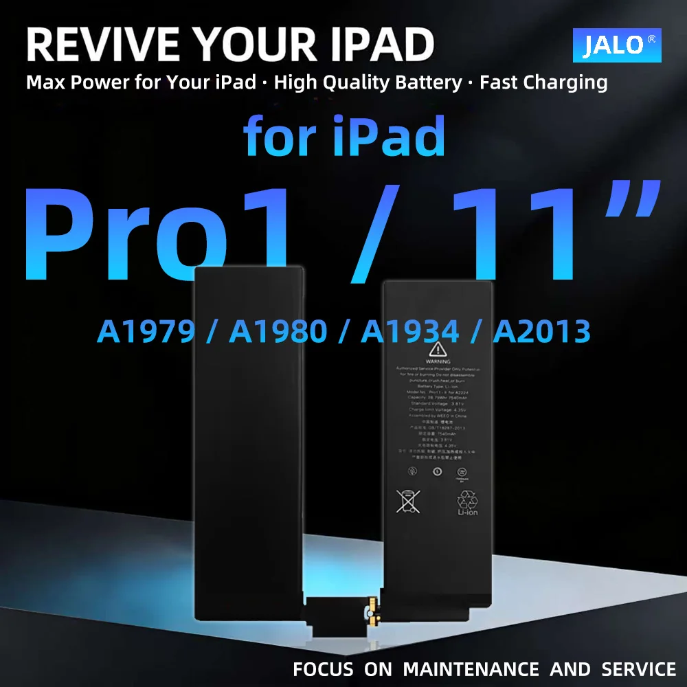 

Батарейки для планшетов JALO для iPad Pro 11 дюймов 1-го, 2-го, 3-го 4-го поколения A1979 A2068 A2377 A2459 A2759 A2761 Литий-полимерный аккумулятор