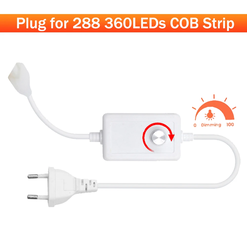 Power Suppply for 220V 110V 288Leds 360Leds COB LEDs Strip Light Power Adapter with ON OFF Switch / Dimmer EU US UK Plug