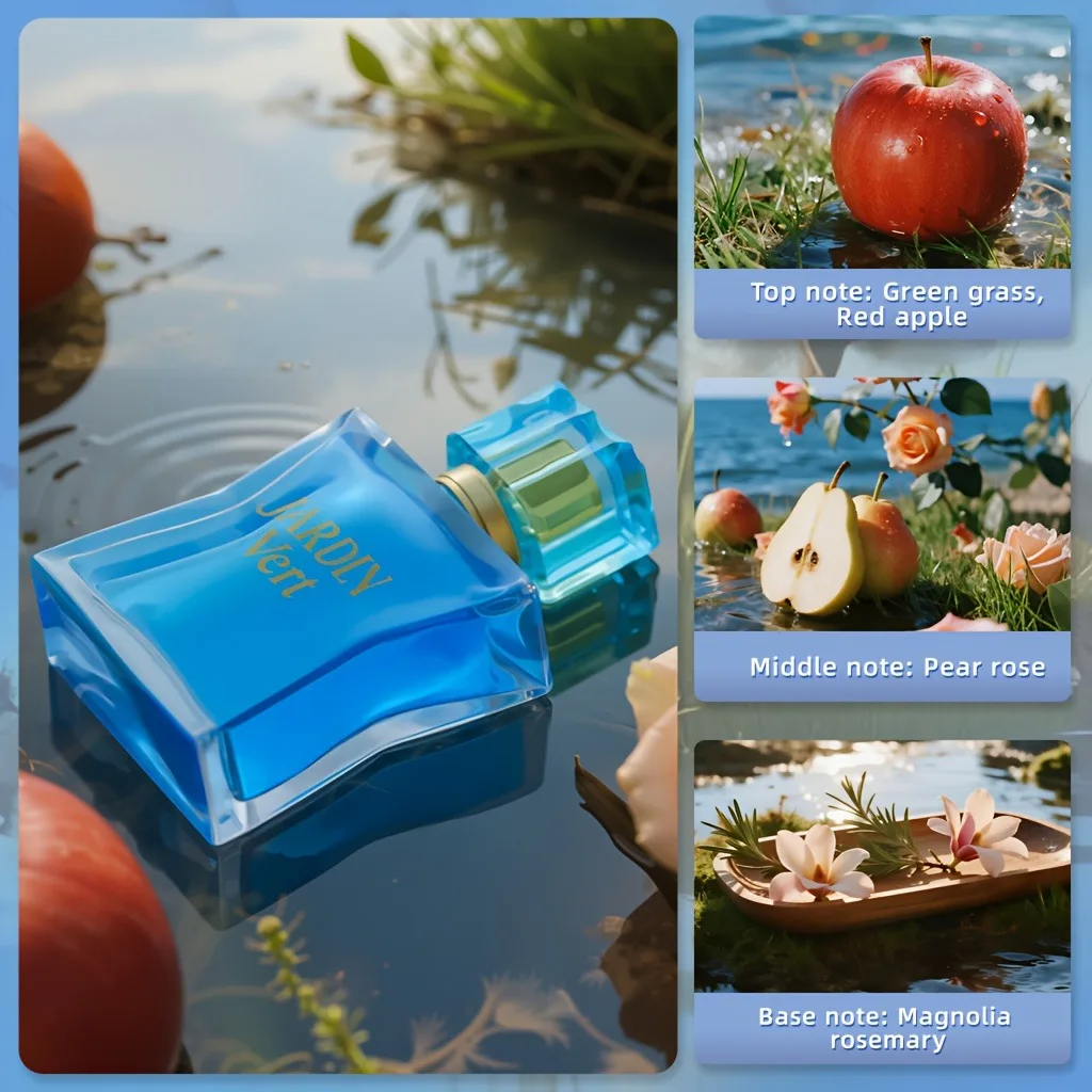 عطر هدية للجنسين يدوم طويلاً 50 مل، جاردين فيرت فريش تفاح وورد مع ملاحظات خضراء، عطر لجميع المواسم للمواعدة المكتبية #1