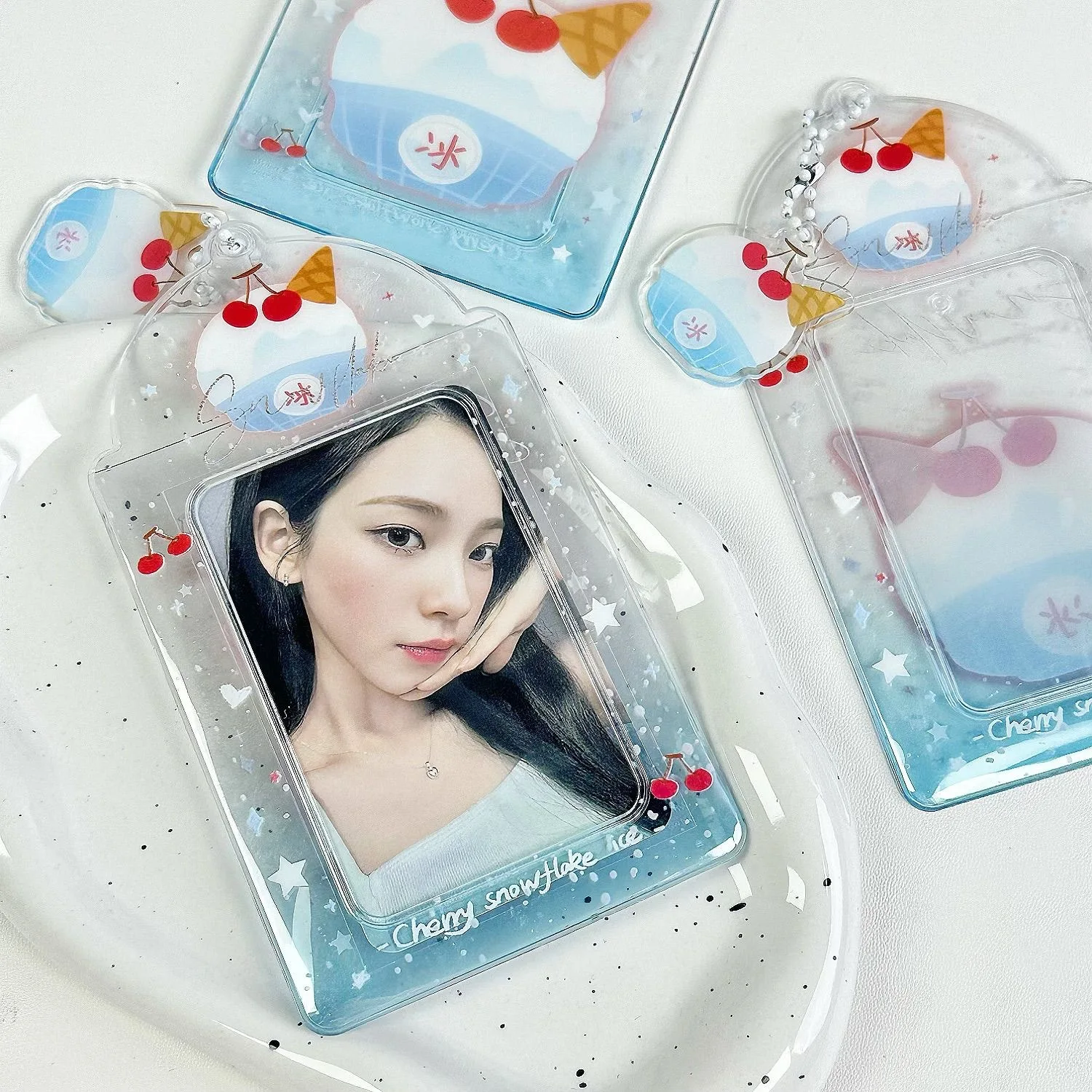 Mini Ins-Style 3-Inch Pvc Hanging Accessory Card Sleeve Small ID Card Protector Transparent Photocard Holder Kpop Idol Photo Bag
