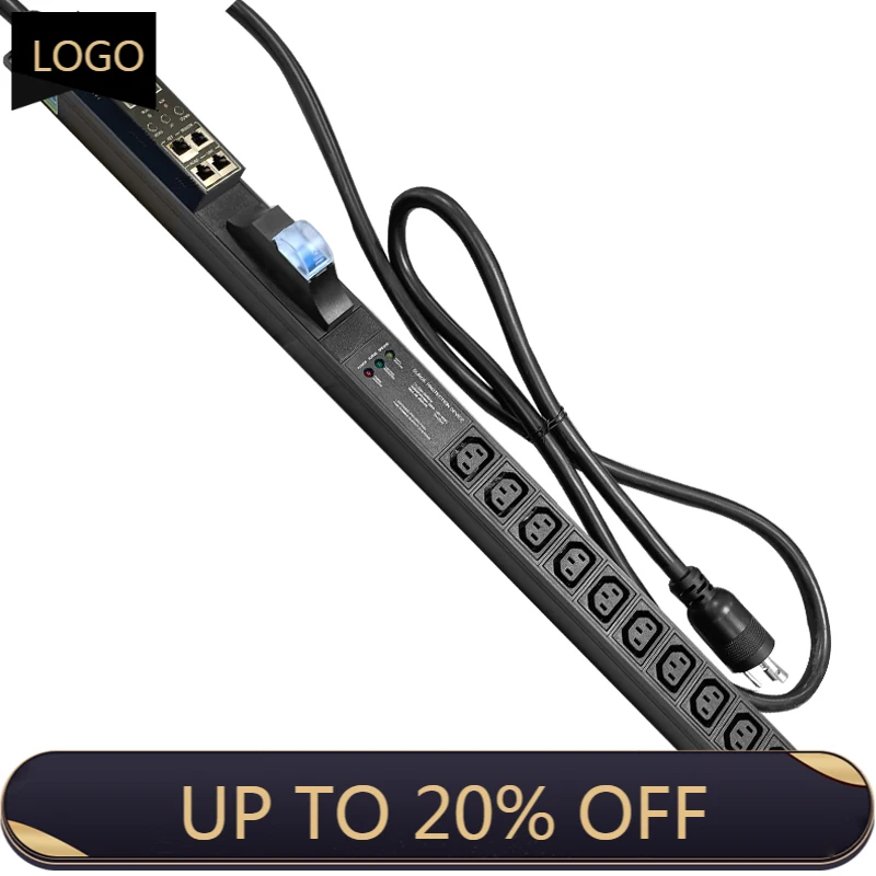 

L6-30P 10-bit C13 Socket Intelligent PDU SNMP Telnet Monitoring Voltage and Current air Switch Aluminum Alloy Rack Power Socket