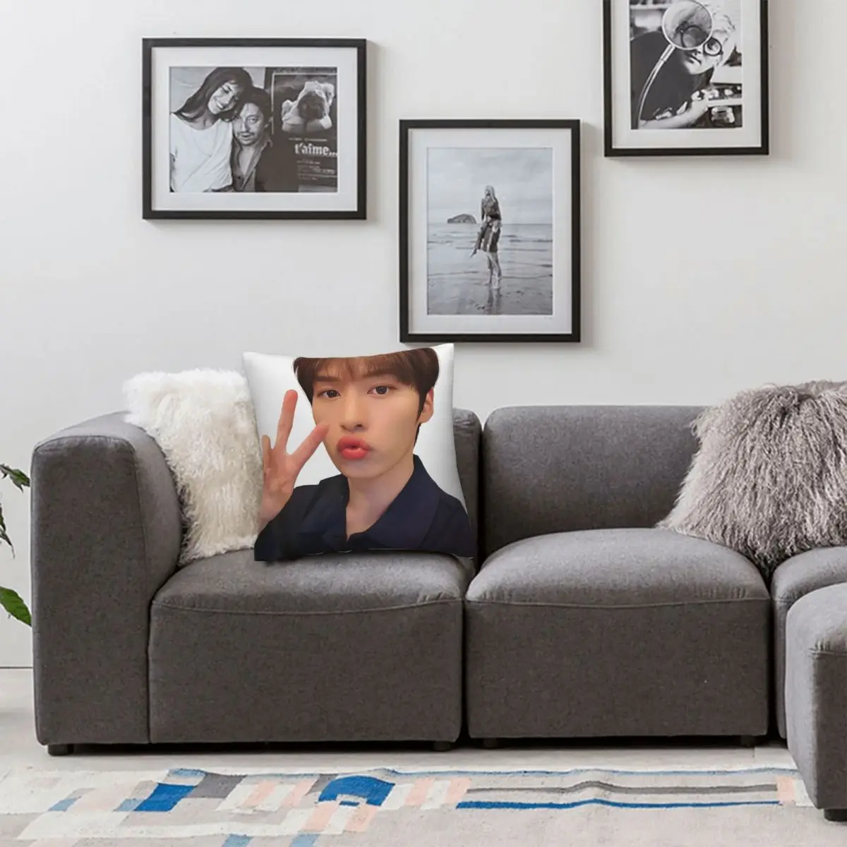 Lee Know Minho Kiss The Radio Pillowcase Double-sided Printing Cushion Cover Decorations Pillow Case Cover Home Square 45*45cm