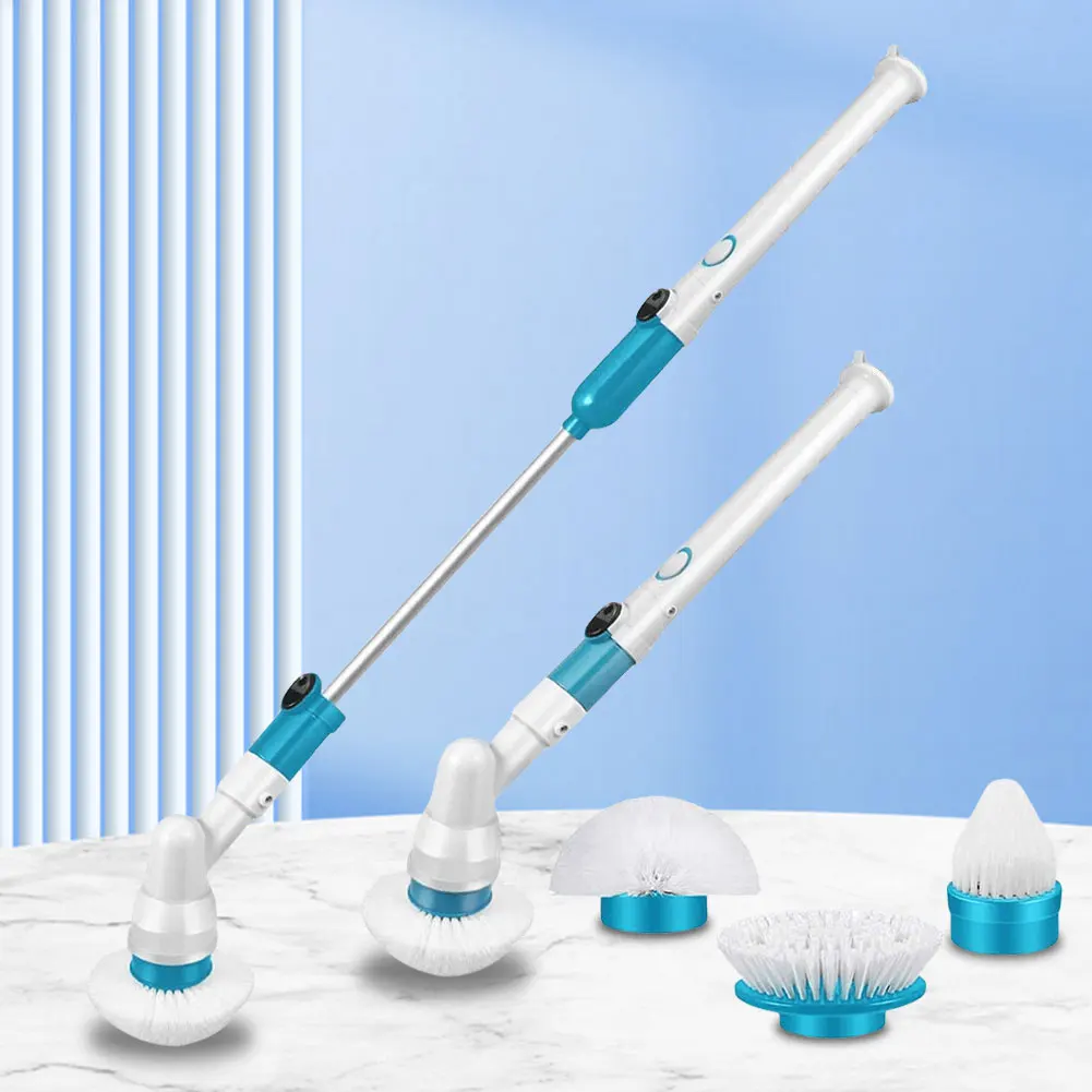 Electric Spin Cleaner Electric Rotating Scrub Brush Electric Spin Scrubber with Telescopic Rod Kitchen Bathroom Cleaning Gadgets