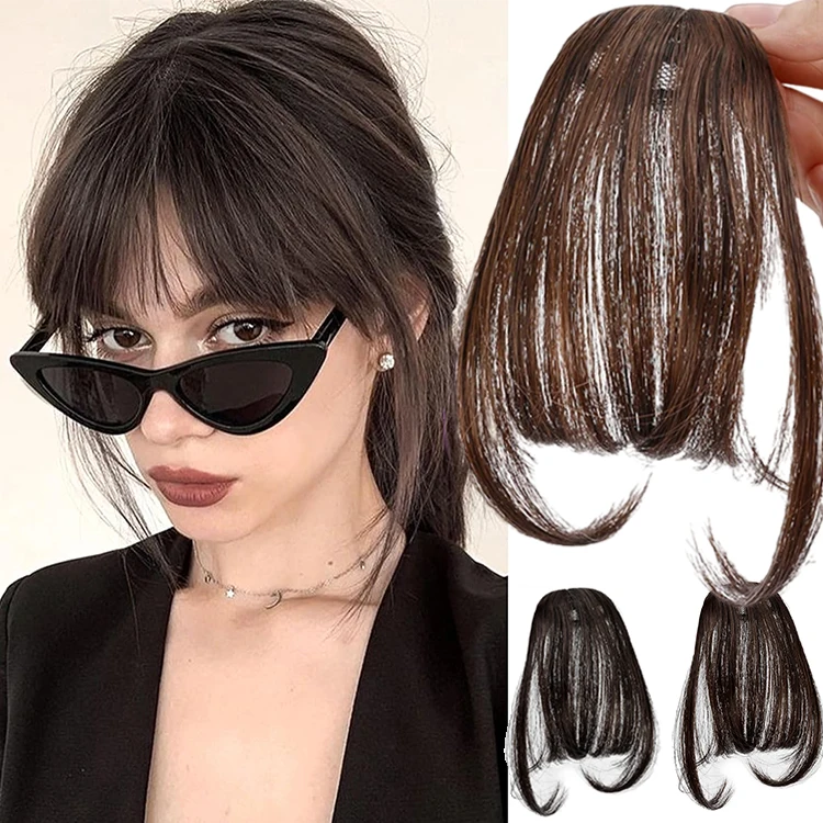 Fake Air Bangs Hair Clip-In Extension Synthetic Hair Fake Fringe Natural False Hairpiece Women Clip in Bangs Hair Styling Tools