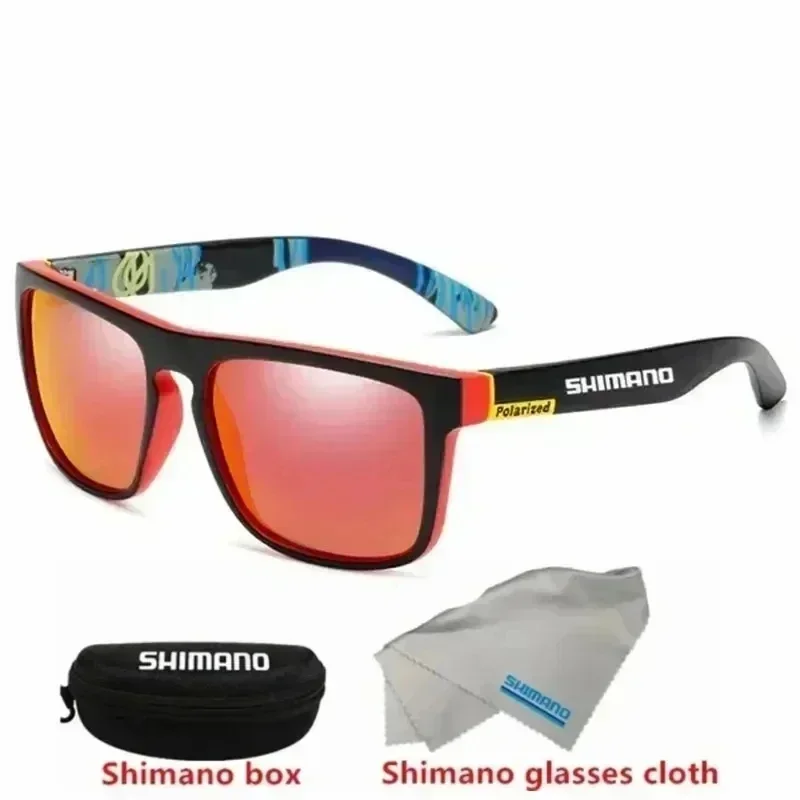 Shimano-نظارات شمسية مستقطبة للرجال والنساء ، حماية UV400 ، في الهواء الطلق ، الصيد ، الصيد ، القيادة ، الدراجة ، صندوق اختياري