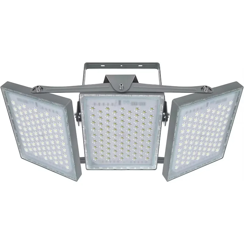 LED Flood Light Outdoor, 450W 40500lm Outdoor Lighting with 330° Wider Lighting Angle, 5000K, 3 Adjustable Heads, IP66