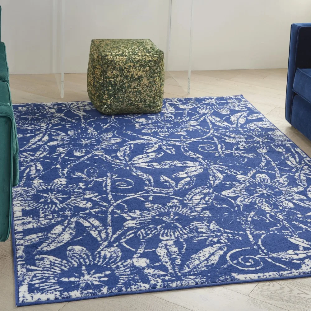 

Whimsicle Botanical Bohemian Navy 5' x 7' Area Rug, (5' x 7')