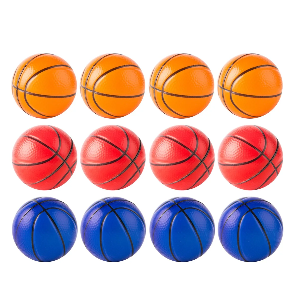 12 Uds. Pelota para aliviar el estrés elástica suave para ejercicio de baloncesto de mano colorida, pelota pequeña para niños, juguete de masaje