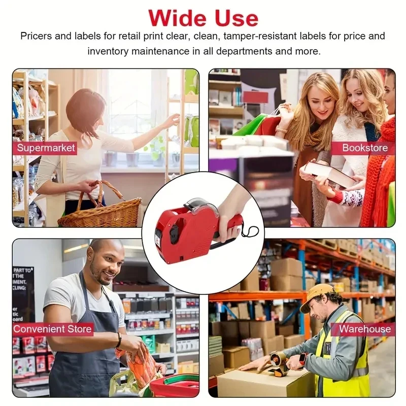 MX-5500 MX5500 مسدس شارة السعر المحمول مكون من 8 أرقام مع ماكينة ترميز حبر واحدة لسوبر ماركت متاجر البيع بالتجزئة $ € ₽ كجم #5