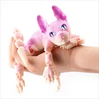 3D Printed Sphynx Cat Animals Toy Realistic Hairless Figurine Articulated Cat Fidget Toy for Cat Lovers Collector Home Decor