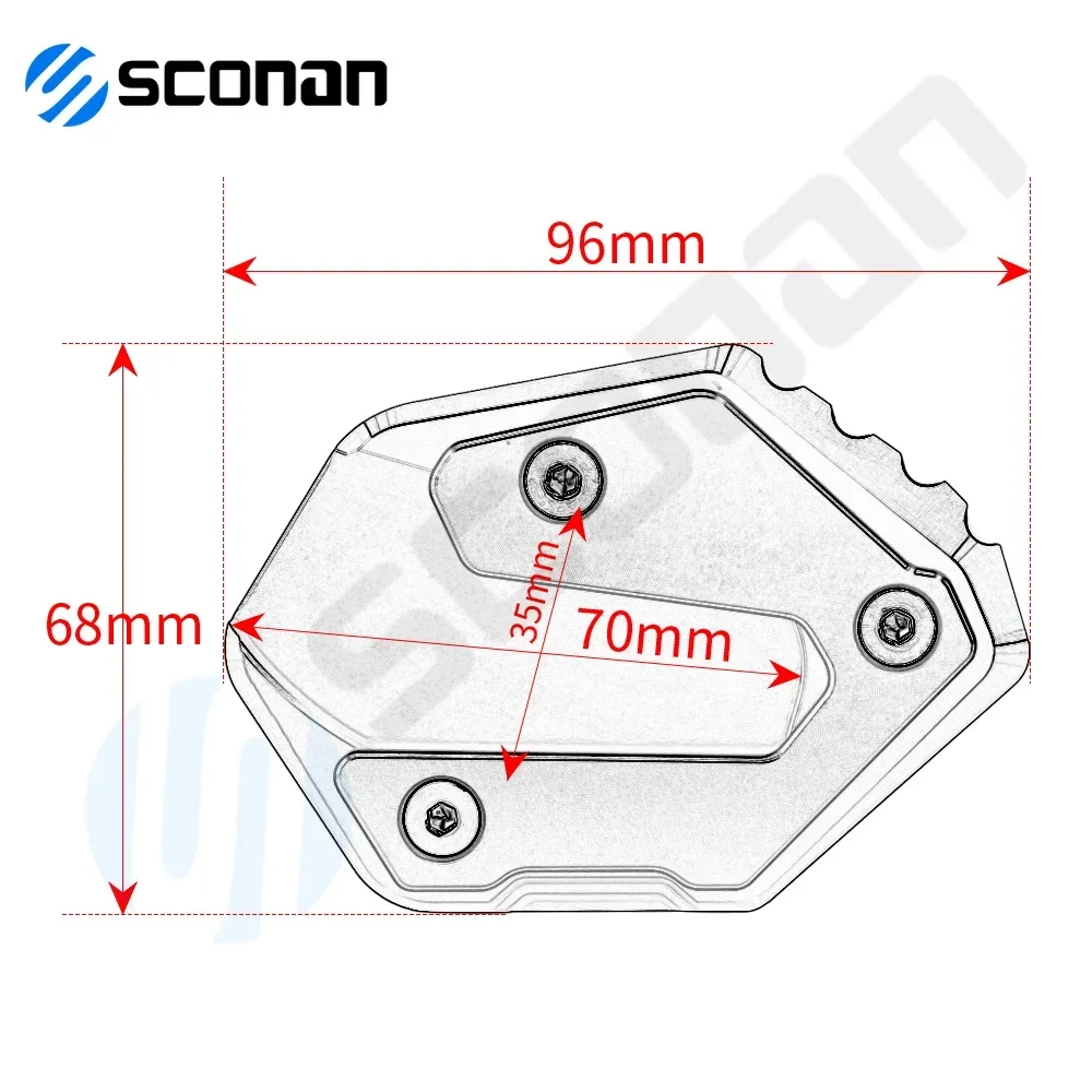 Per YAMAHA MT-07 MT-09 FJ-09 MT07 MT09 FJ09 Accessori Moto In Alluminio Cavalletto Cavalletto Laterale Estensione Ingrandire Piastra Pad
