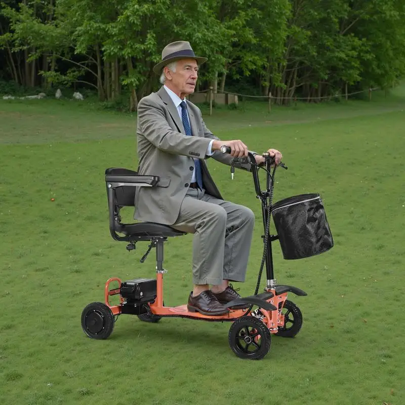 Scooter électrique à 4 roues, pliable, capacité de charge de 120 kg, scooter de mobilité pour personnes âgées, scooter de mobilité, fauteuil roulant électrique avec batterie au lithium 48V, pneus en caoutchouc massif & 8 °   Capacité de montée, portée de 12,5 km