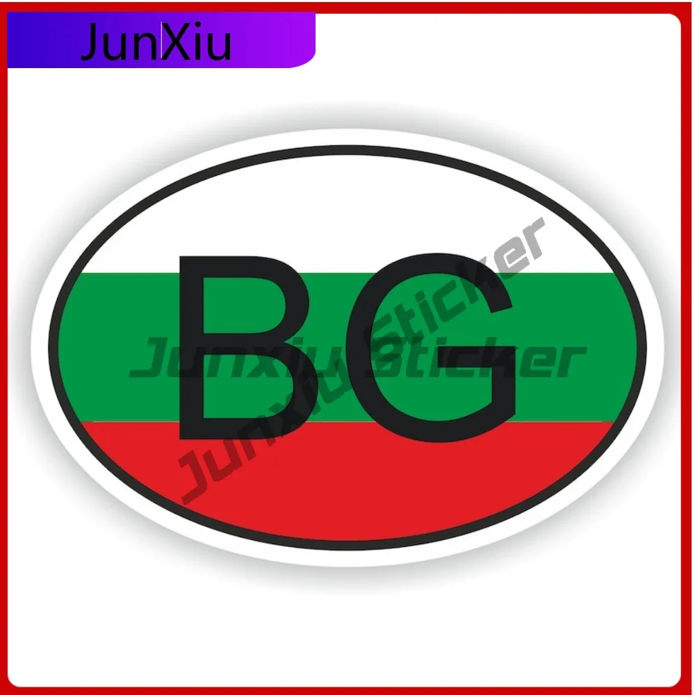 

Bulgaria Oval Country Code Bg Flag National Emblem With White Border Vinyl Decals Scratch Cover Refit Motorcycle Stickers Custom
