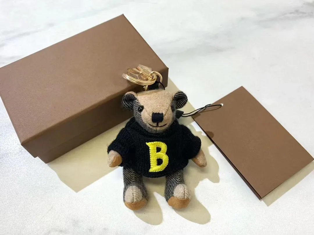 

bear doll plaid pendant, cute doll sweater, teddy bear jewelry, bag pendant, couple keychain.