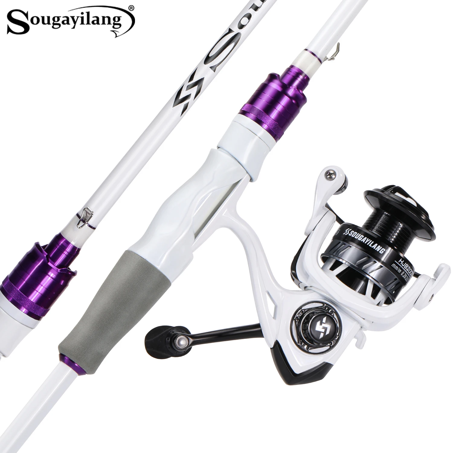 

Sougayilang Fishing Rod and Reel Set High Carbon Rod 5.2:1Gear Ratio Smooth Spinning Reel with Fishing Line and Bait Accessories